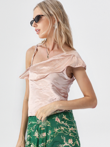Women's Satin Glow – One Shoulder Top