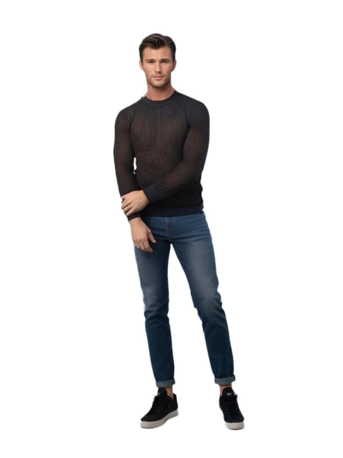 Men's wool crew neck sweater