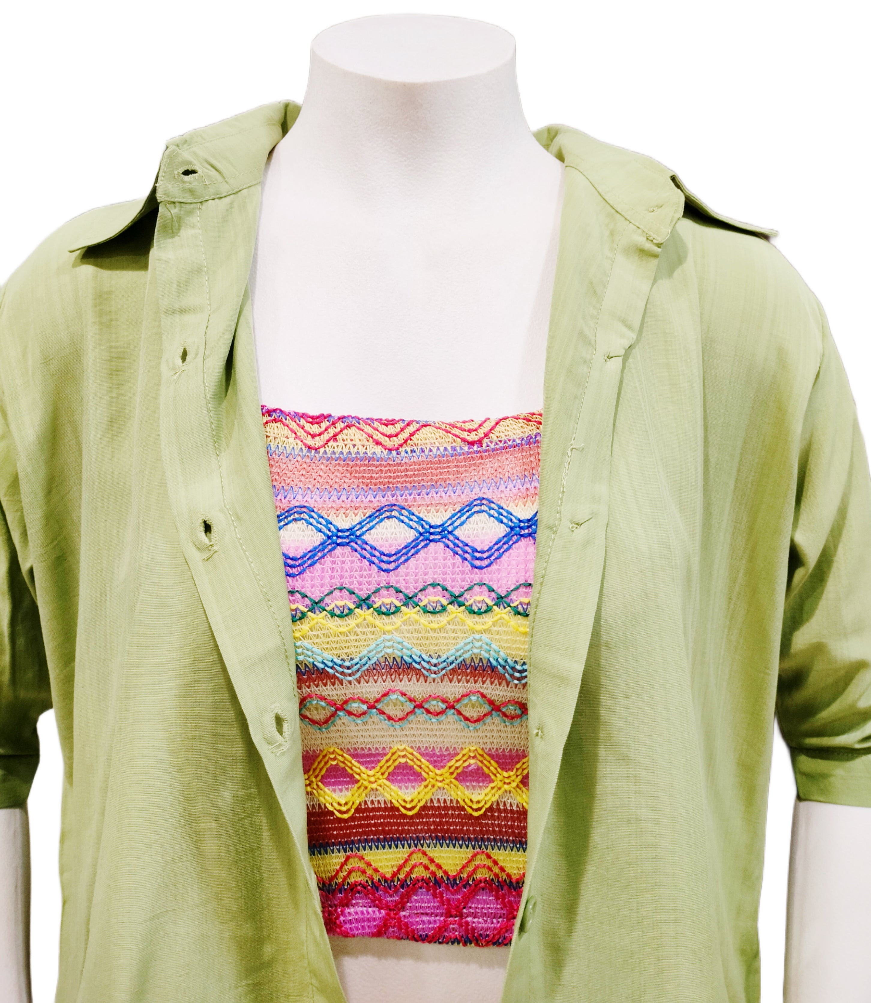 two piece shirt with crop top