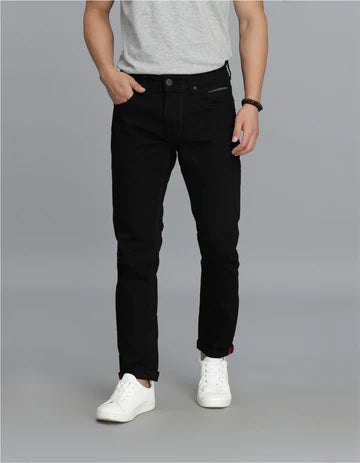 ROOKIES Men's Black 5 Pocket Low-Rise Ankle Length Jeans