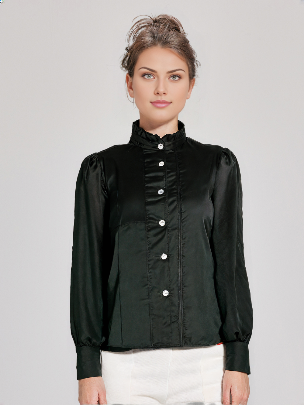 Women's Solid Satin Shirt