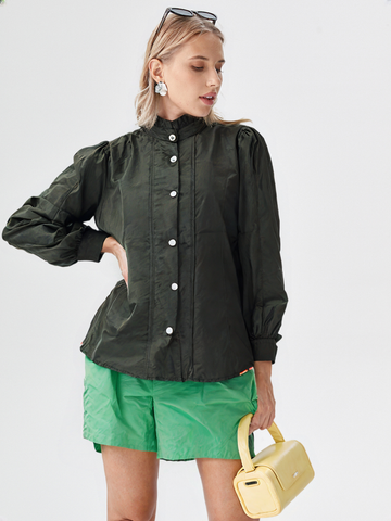 Women's Solid Satin Shirt