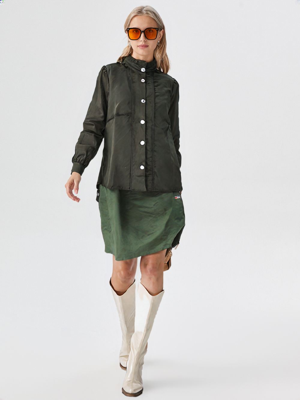 Women's Solid Satin Shirt