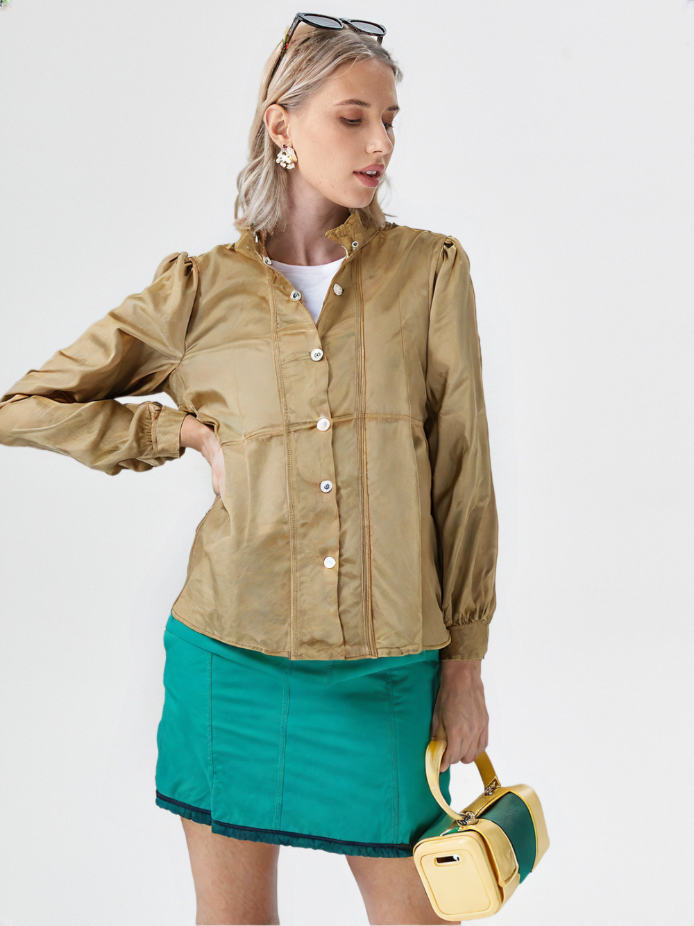Women's Solid Satin Shirt