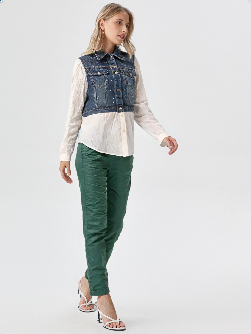 Women's Denim & White Shirt