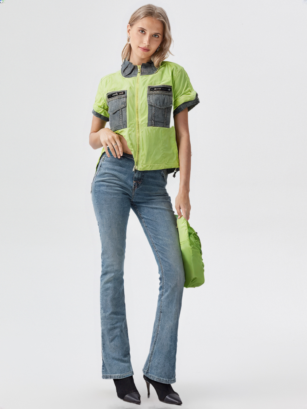 Women's Cotton Shirt front zip closer style