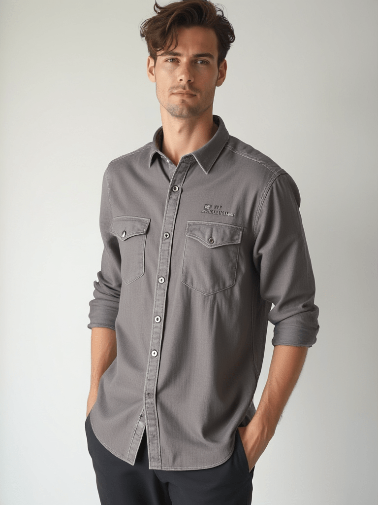 RIVERBLUE Men's Grey Shirt