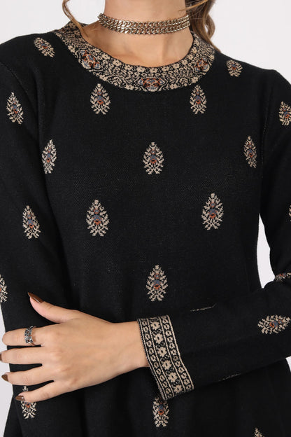 RAGE FIT AND FLARED ETHENIC JACQUARD TUNIC