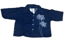 Women's Cotton Denim fabric with flower design Co-Ord set