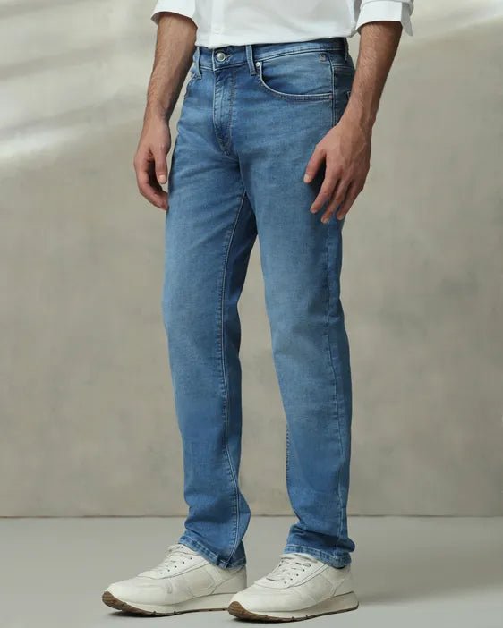 MUFTI Mid Blue Straight Fit Jeans