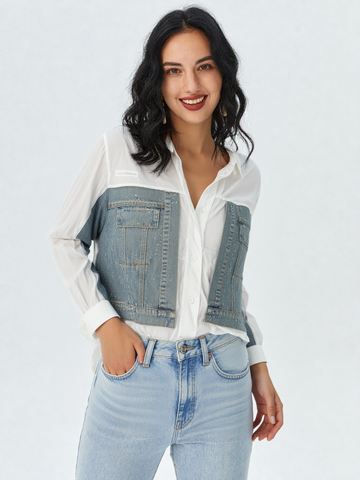 Women's Denim & White Shirt