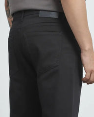 MUFTI Jet Black Straight Fit Jeans