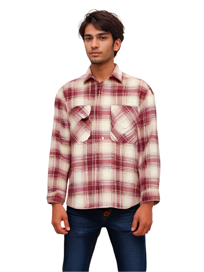 Men's check shacket