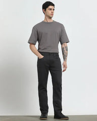MUFTI Jet Black Straight Fit Jeans