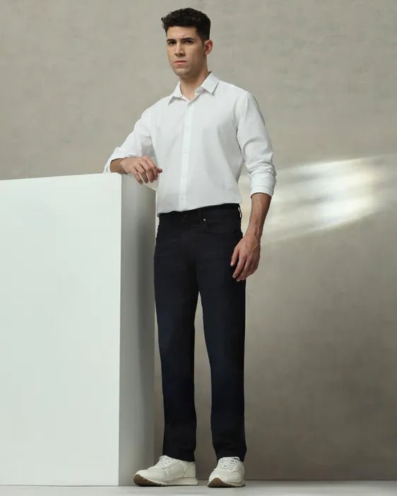 MUFTI Black Straight Fit Jeans