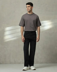 MUFTI Black Loose Straight Fit Jeans