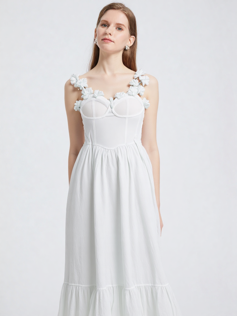 Women's Floral Strap Maxi Dress Tunic