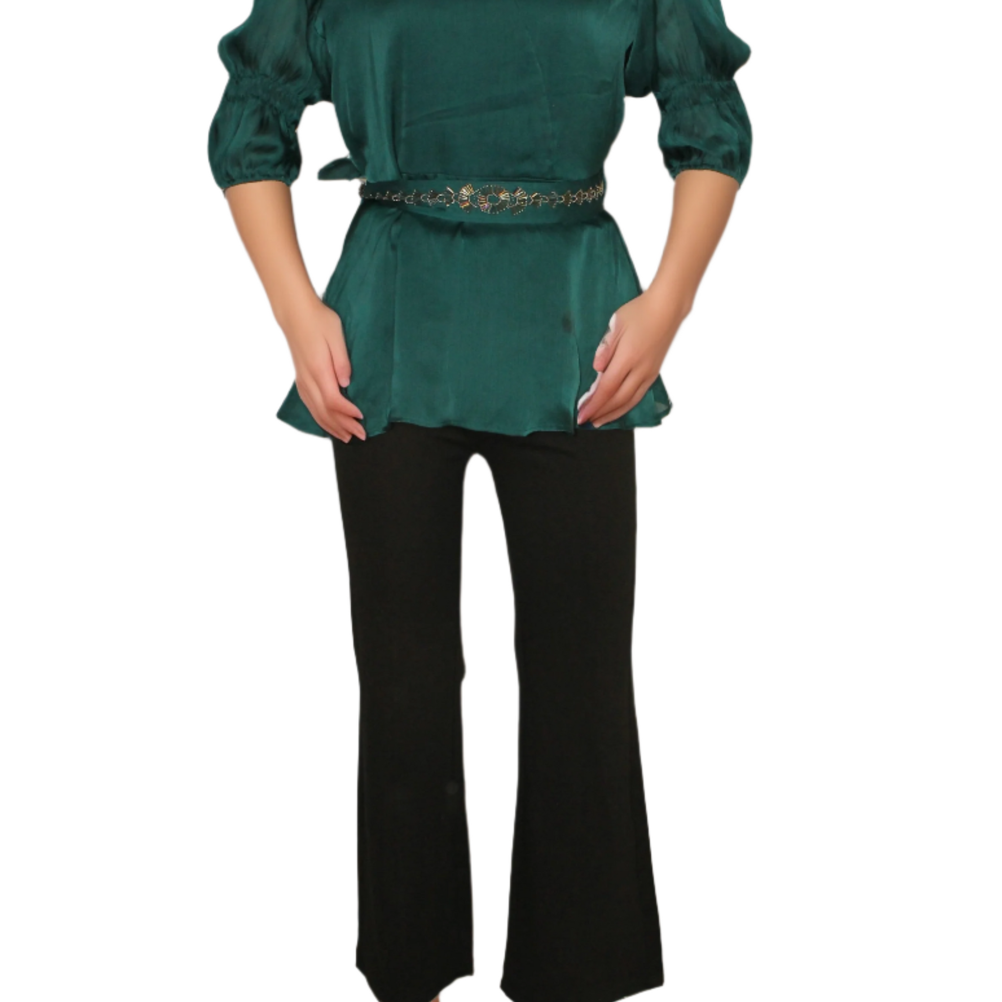 Women's half-sleeve V-neck top