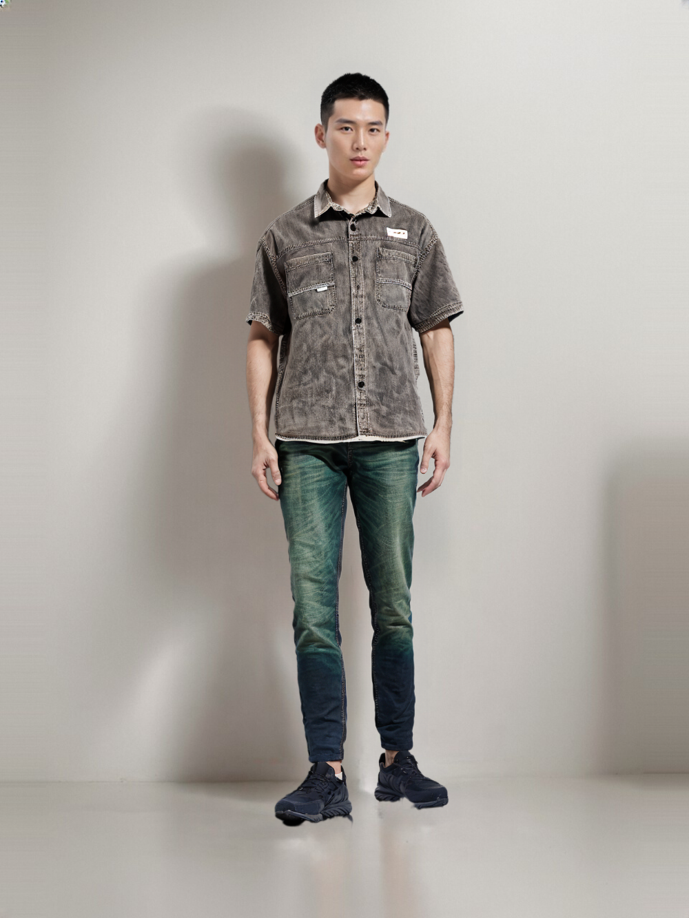 Men’s Solid Shirt front pockets  H/S