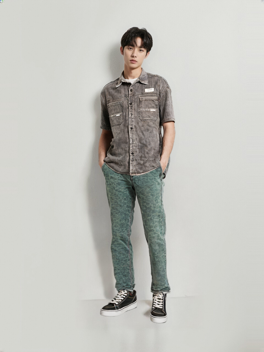 Men’s Solid Shirt front pockets  H/S
