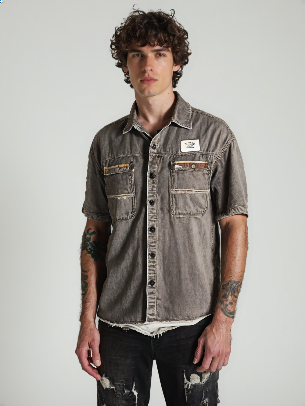 Men’s Solid Shirt front pockets  H/S