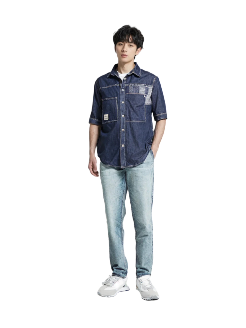 Men's Denim Solid Shirt H/S