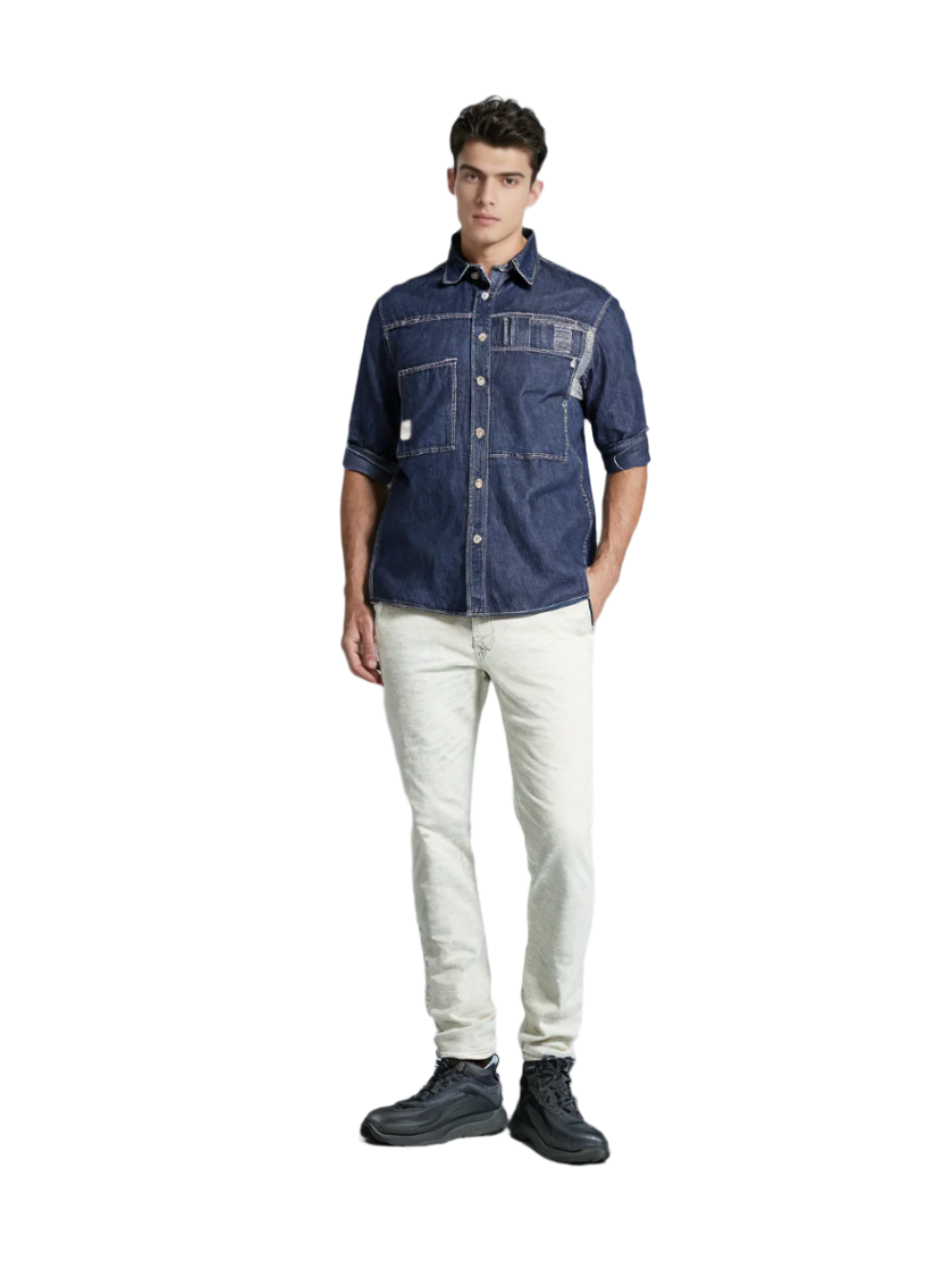Men's Denim Solid Shirt H/S