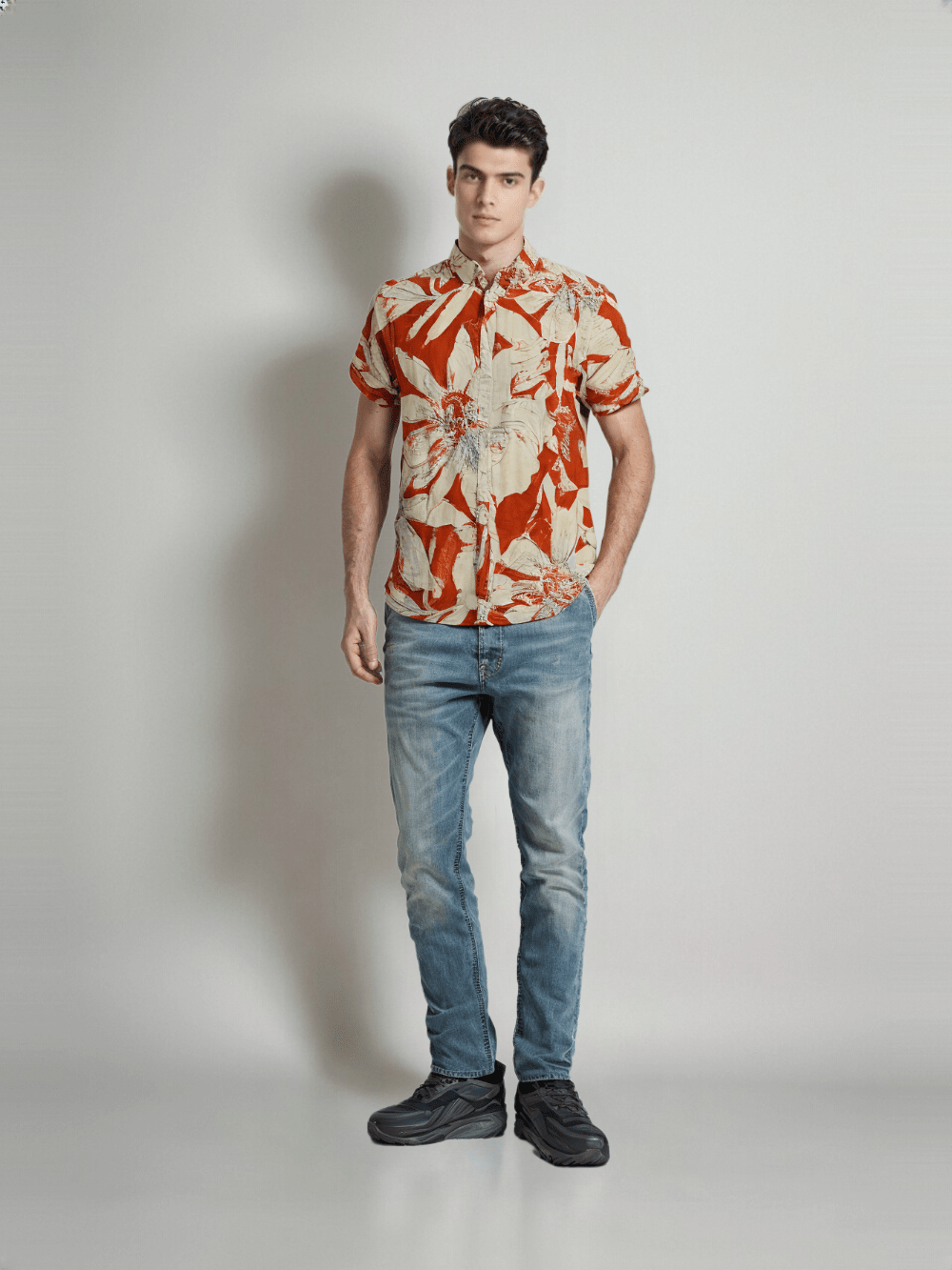 COPPERSTONE Men's Floral Printed Shirt H/S