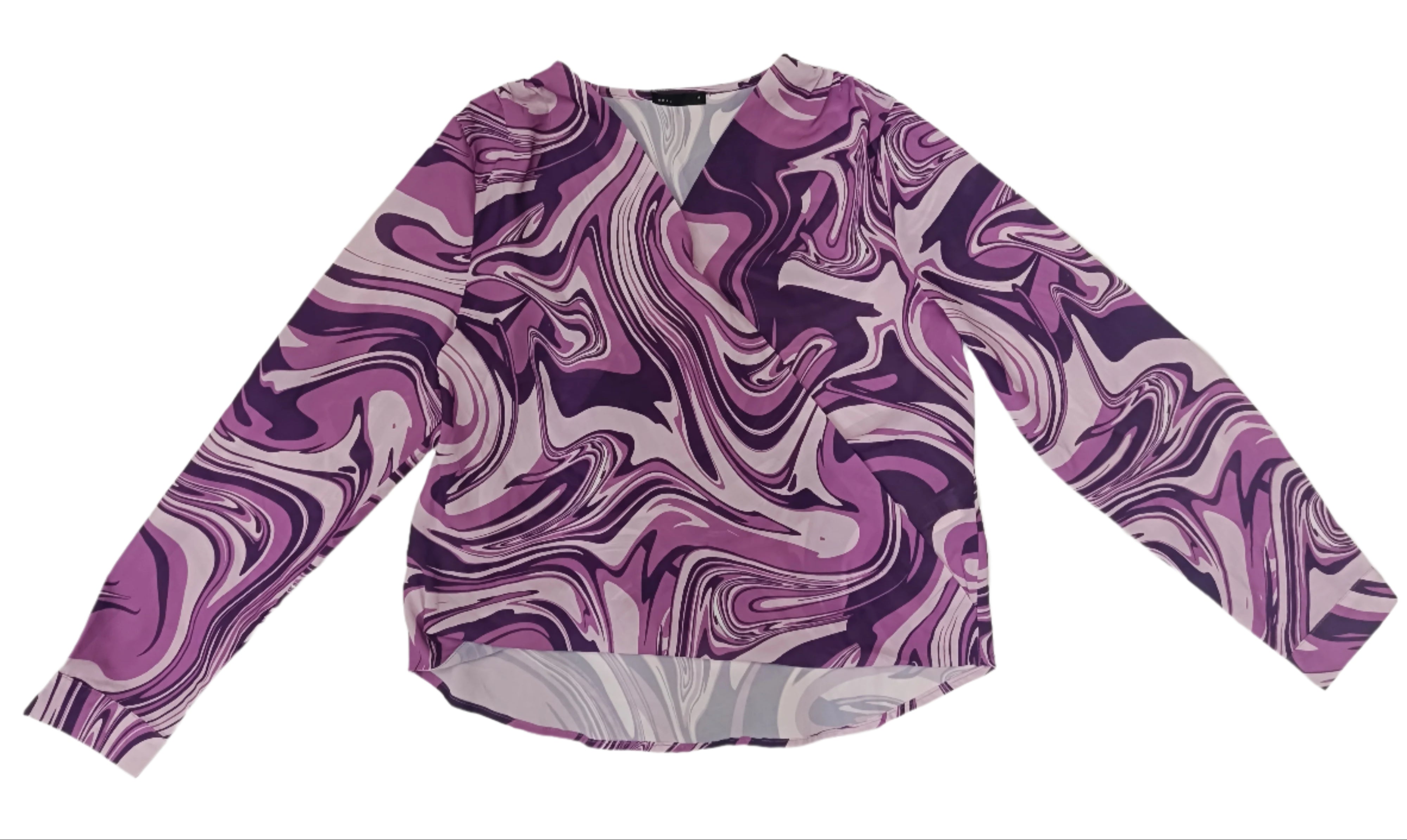 DEAL Women's Swirl into Style – V-Neck Cotton Printed Top
