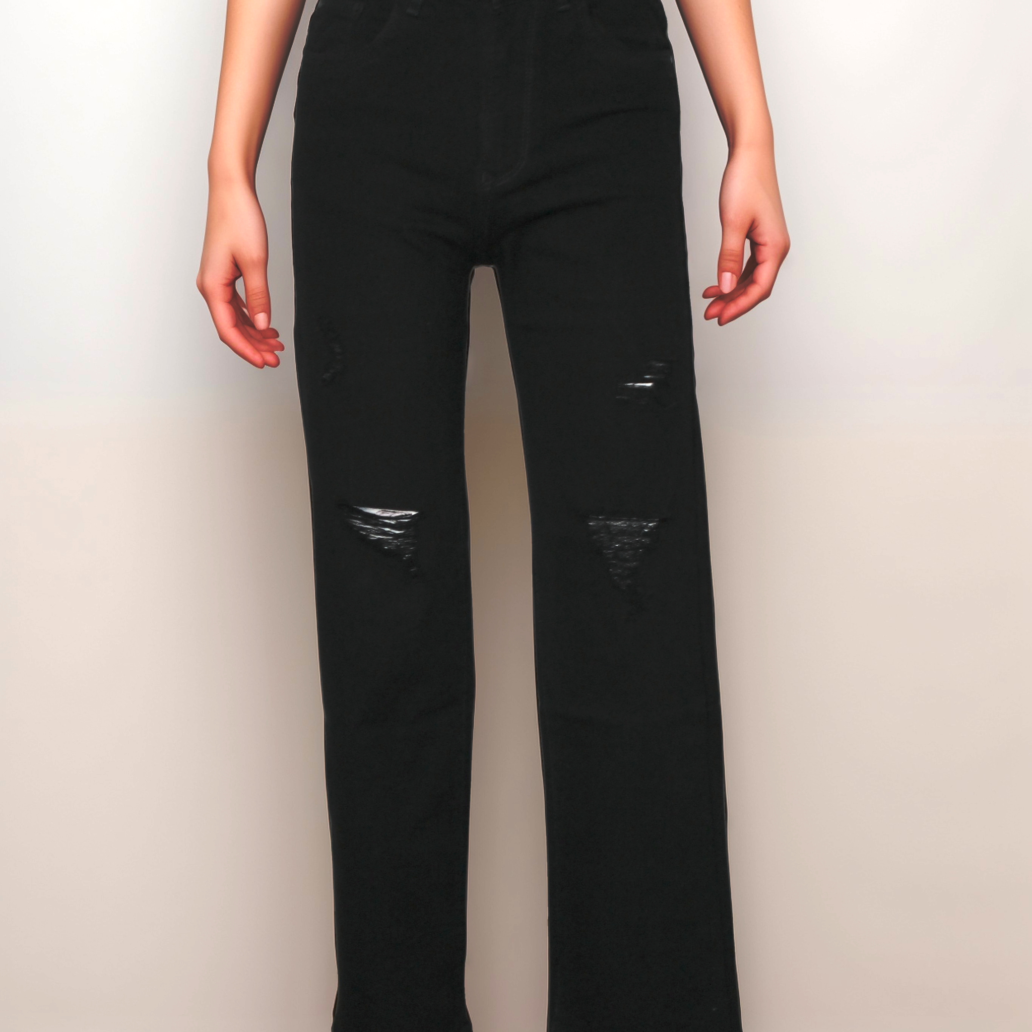 Women’s Black rugged jeans