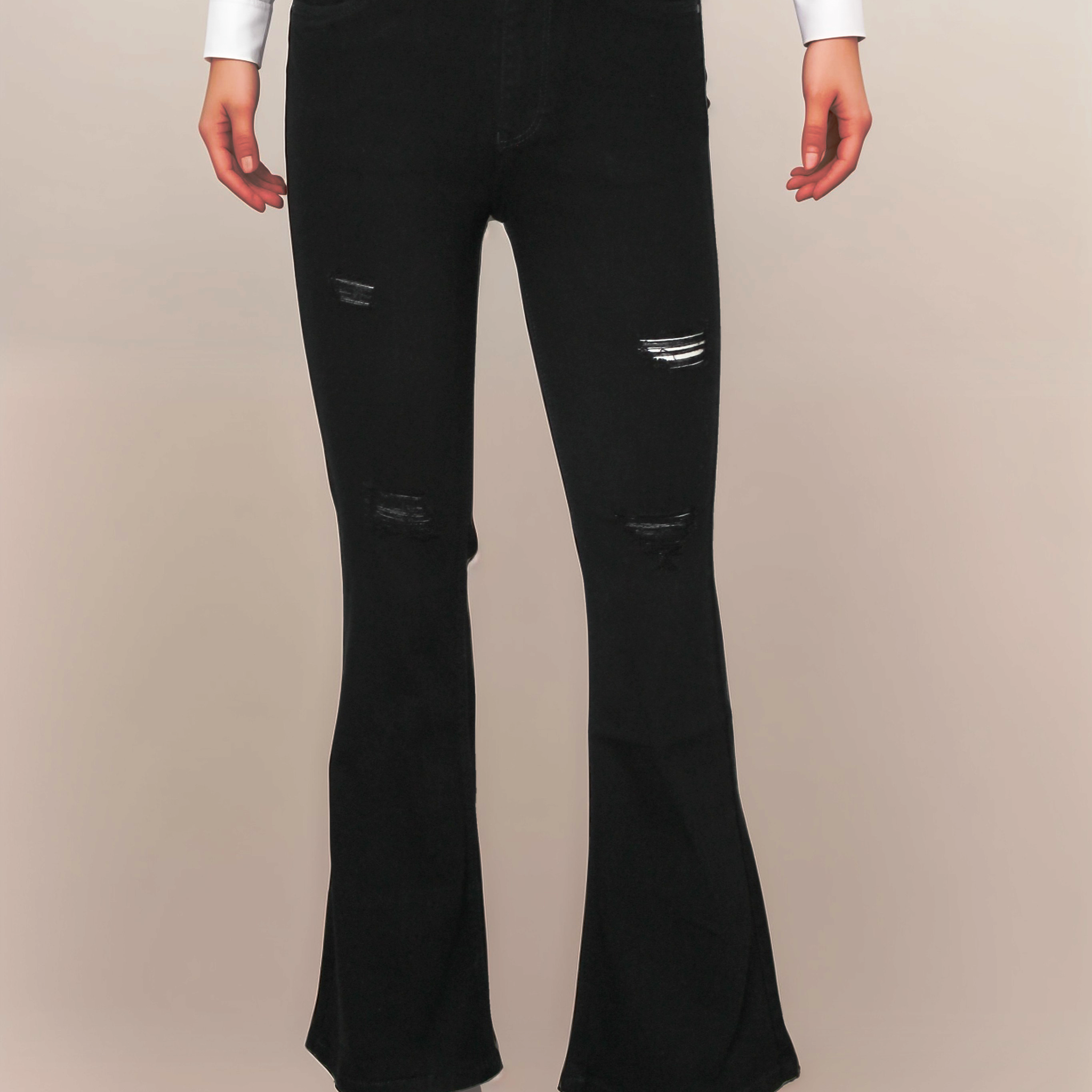 Women’s Black rugged jeans