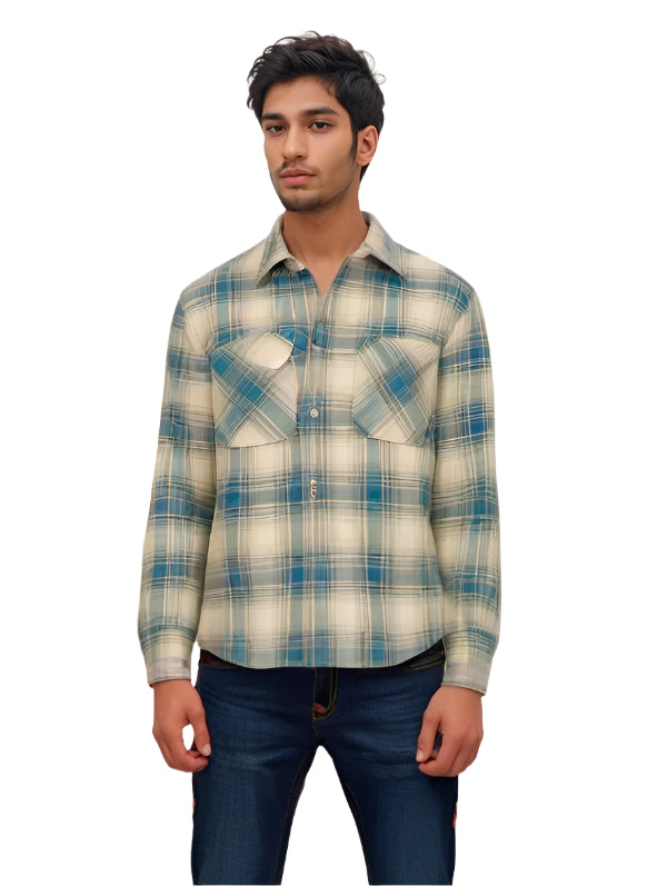 Men's check shacket