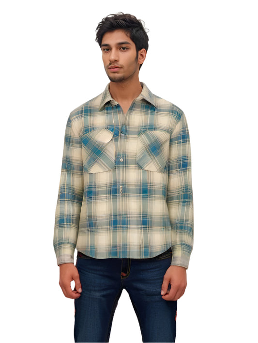 Men's check shacket