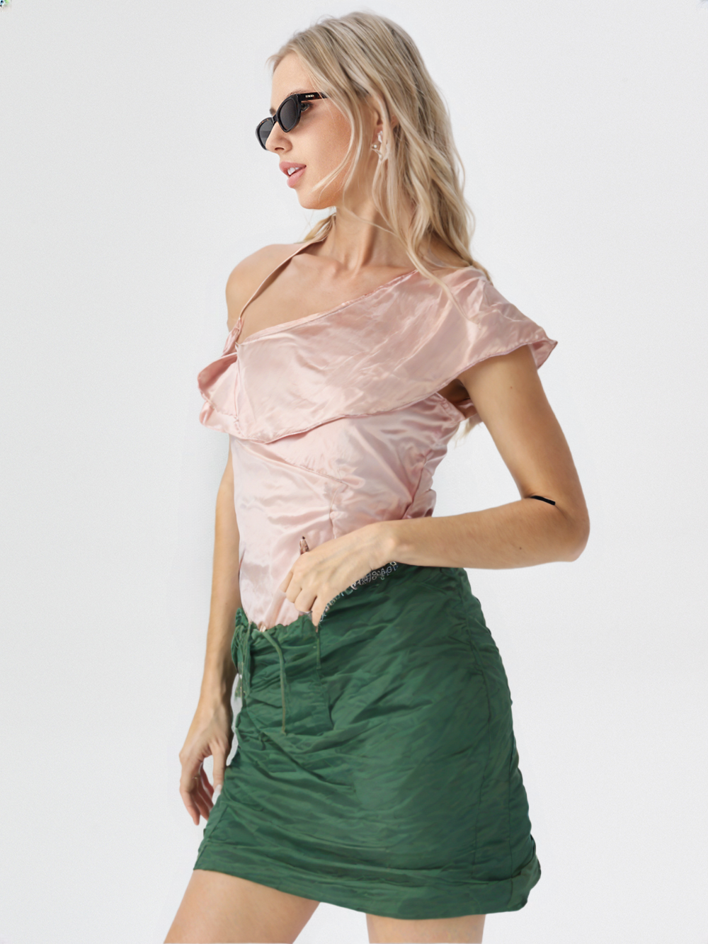 Women's Satin Glow – One Shoulder Top
