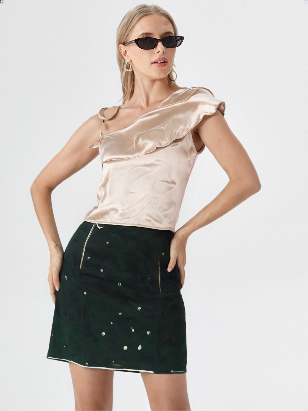 Women's Satin Glow – One Shoulder Top