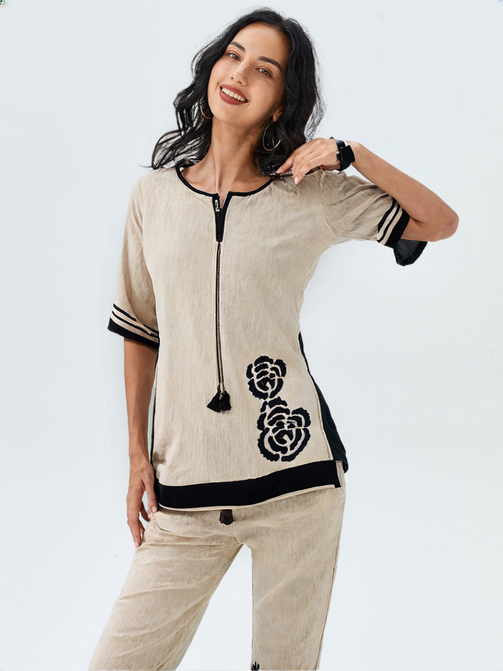 Women's Beige 2-pc Co-Ord Set