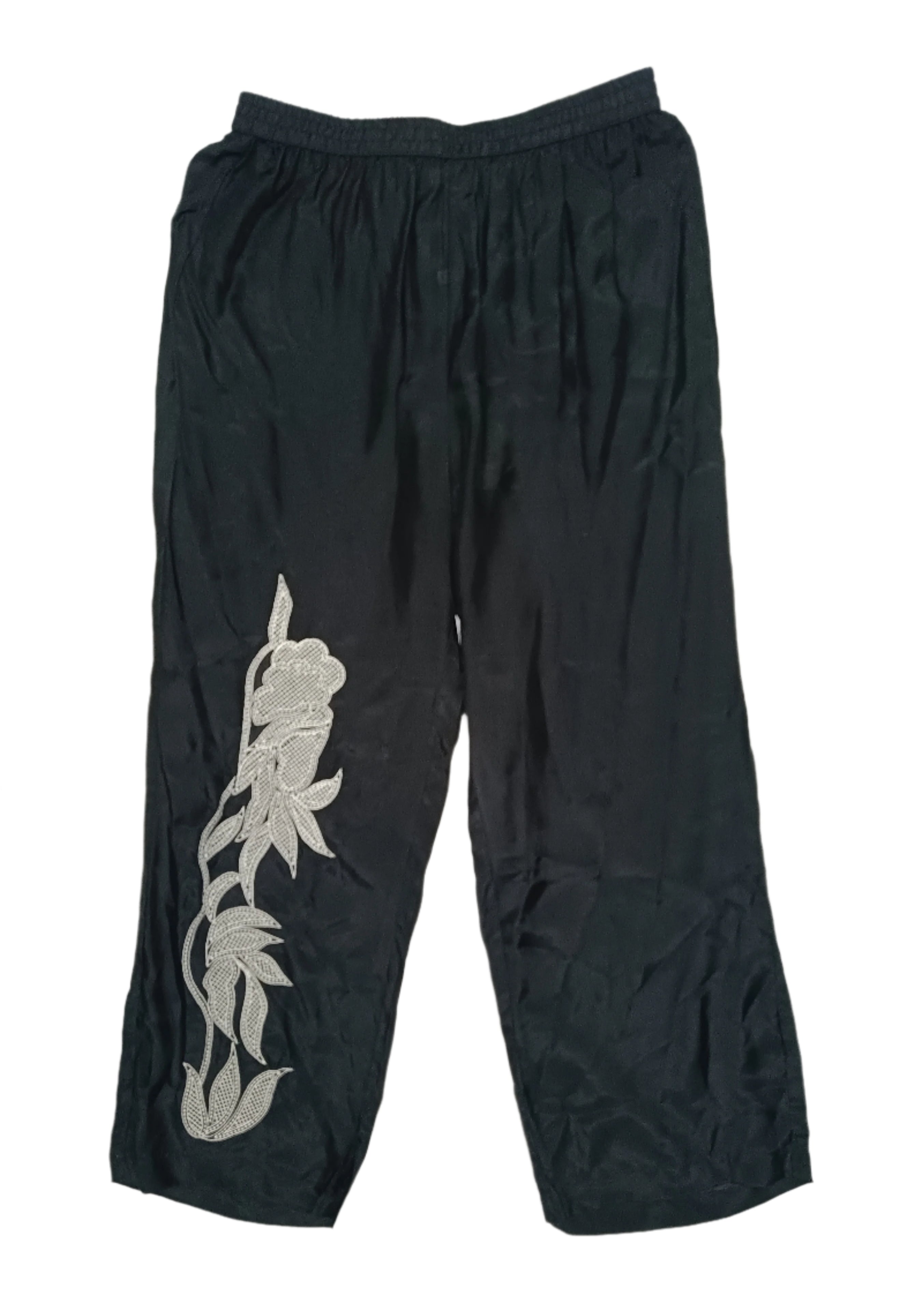 Women's Elegant Floral Embroidered Black Co-Ord Set