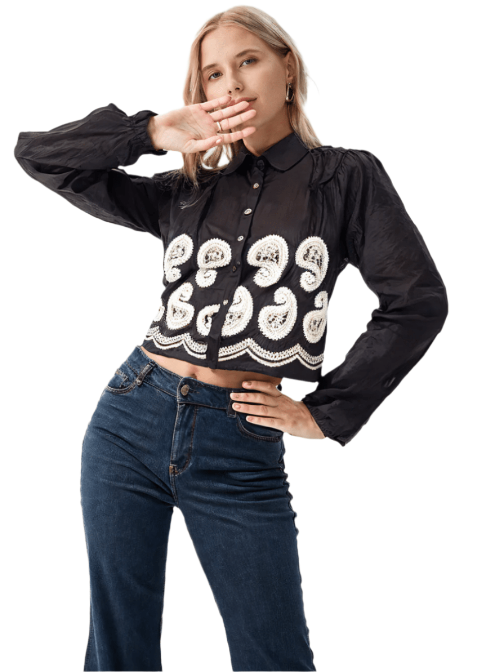 Women's button-up shirt with an elegant bohemian touch Shirt