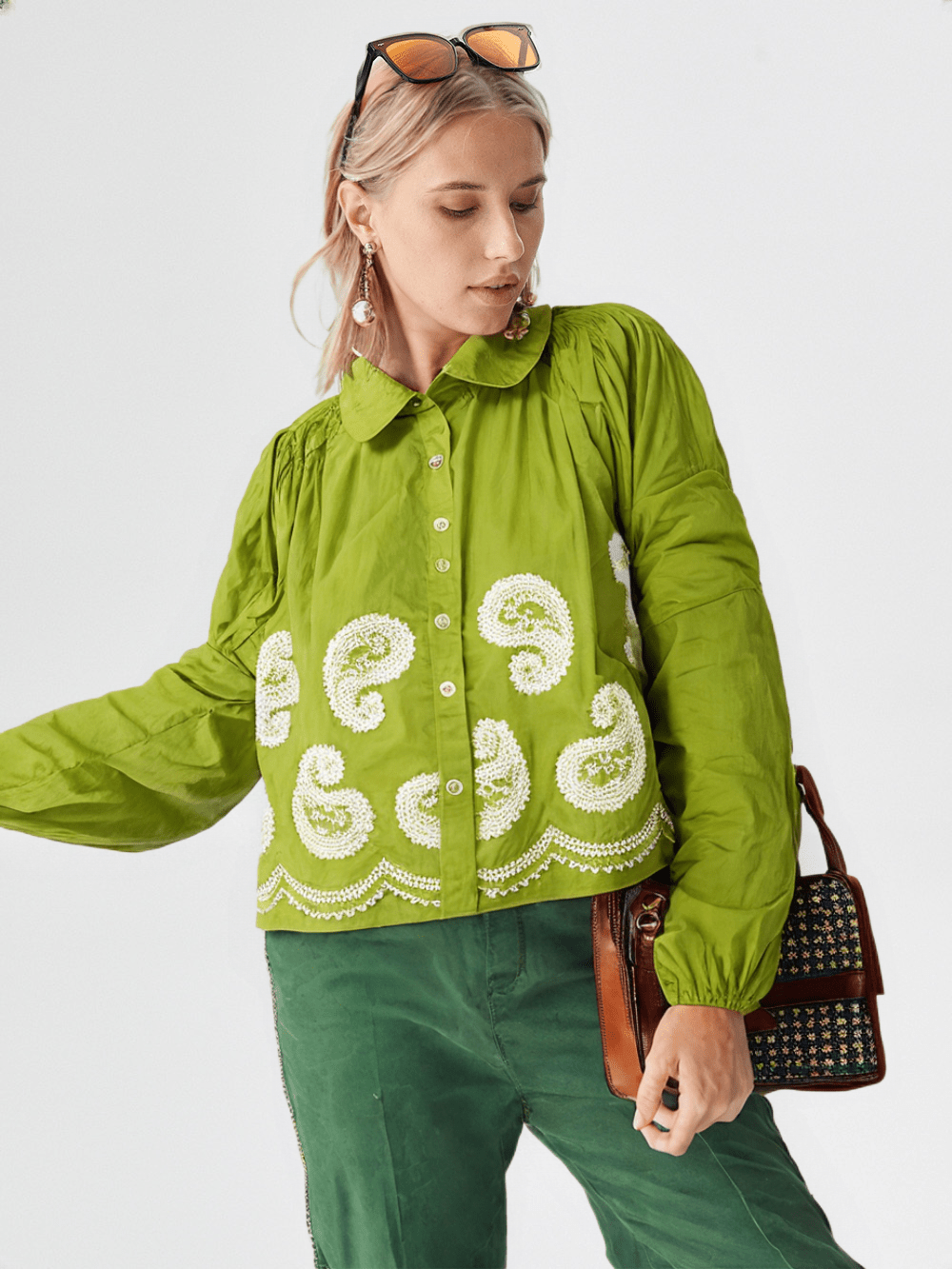 Women's button-up shirt with an elegant bohemian touch Shirt