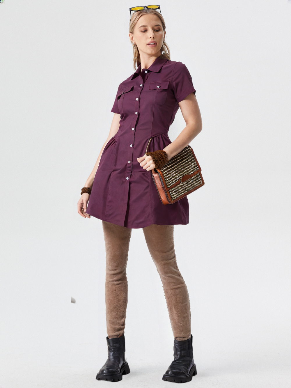 PUREMIST Women's Polo Neck Tunic H/S