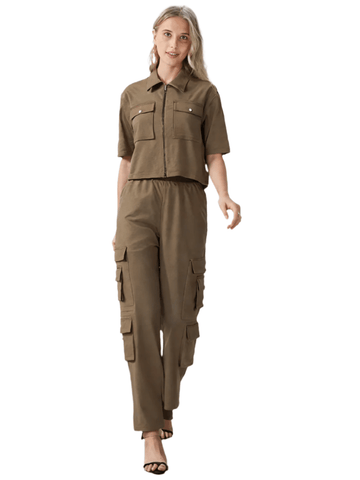 PUREMIST Women's CAREMEL CO-ORD SET