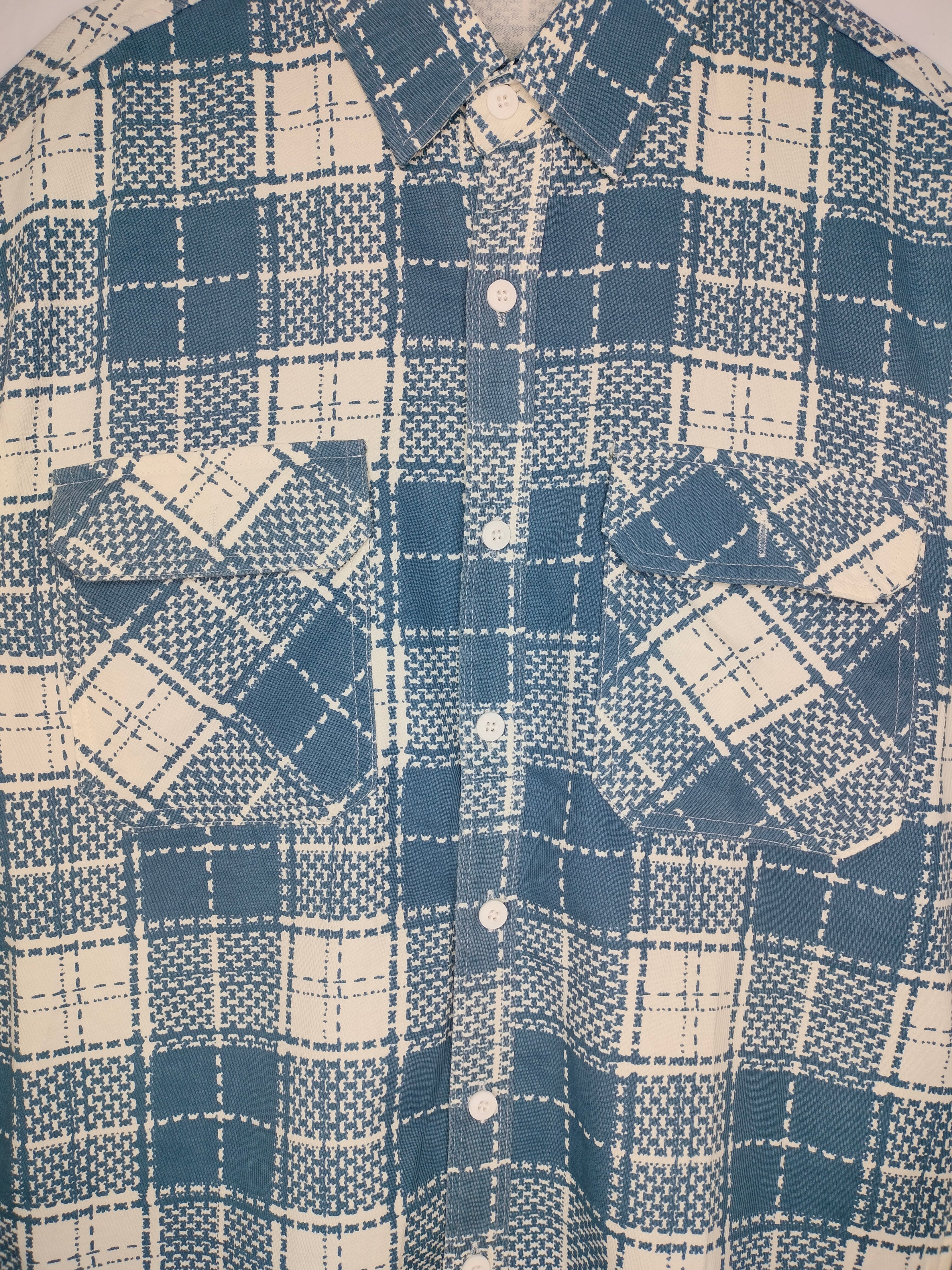 Men's Check Shirt Double pocket front H/S