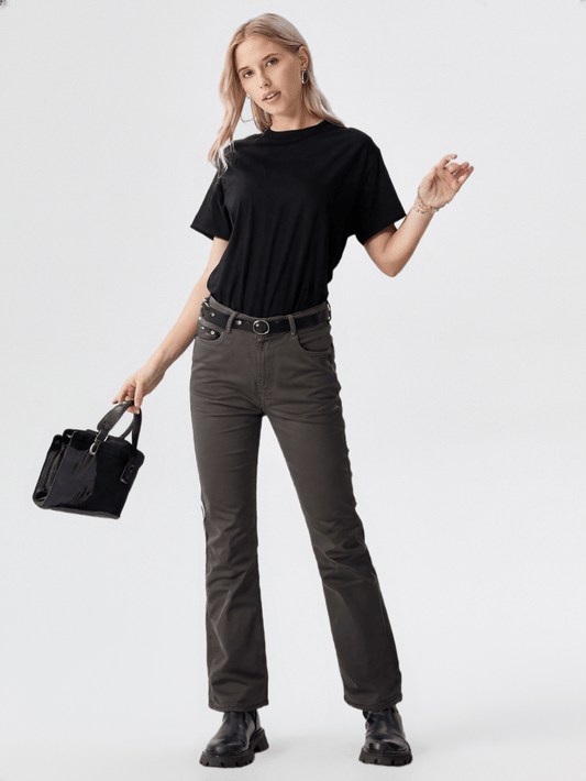 Women's Black Straight-fit Jeans