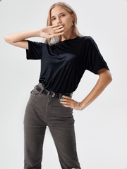 Women's Black Straight-fit Jeans