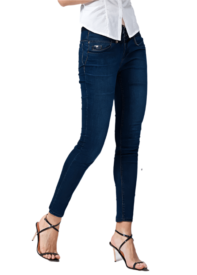 RECAP Women's 3 Button High-Waisted Design Jeans