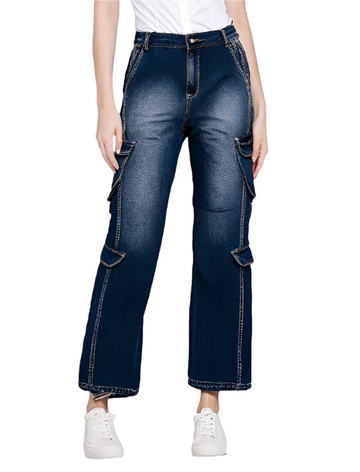 RECAP Women's Marine blue Straight Fit Jeans