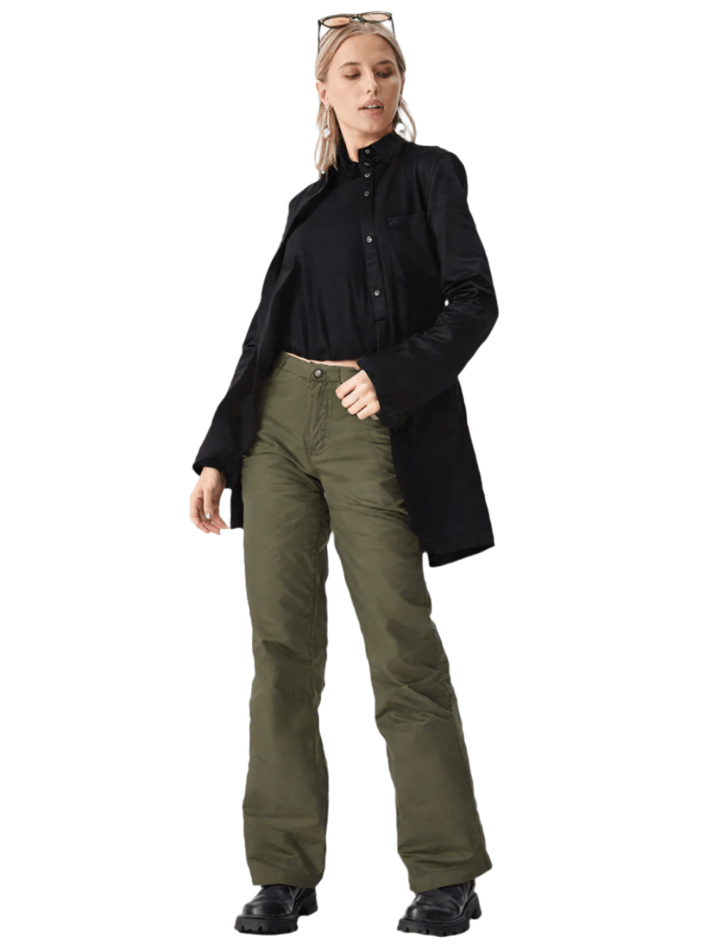 RECAP Women's Olive green Straight Fit Jeans