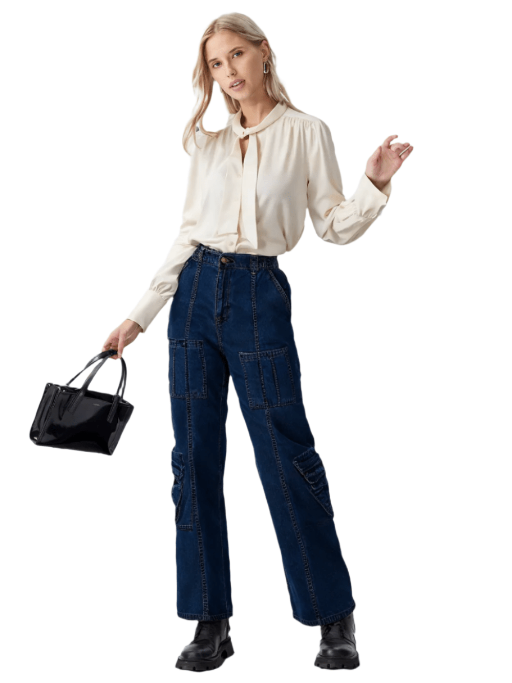 RECAP Women's Utility-Inspired Straight Fit Jeans