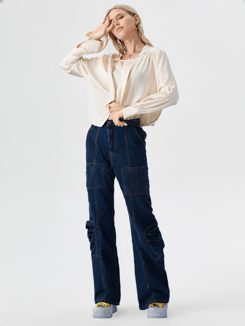 RECAP Women's Utility-Inspired Straight Fit Jeans