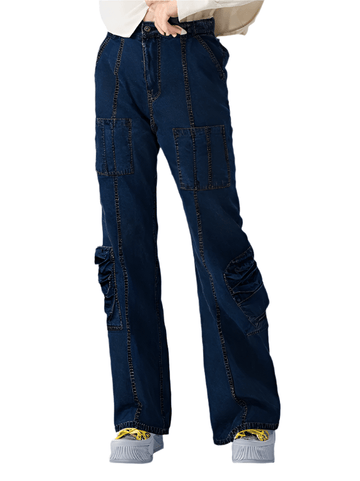 RECAP Women's Utility-Inspired Straight Fit Jeans
